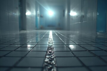 Close-up of ceramic tile floor in a modern interior setting
