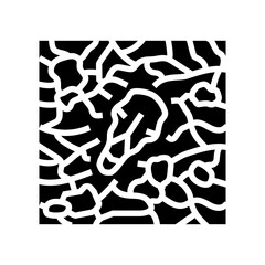 animal skeleton on dry polluted land glyph icon vector illustration