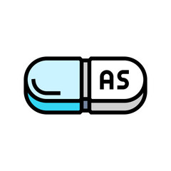 steroid pill capsule color icon vector illustration