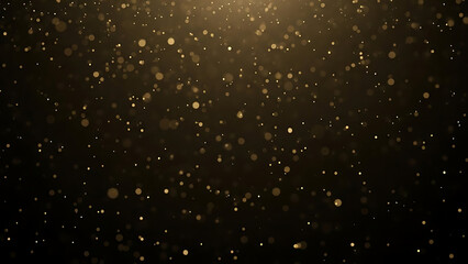Abstract dark background with golden bokeh lights creating a magical and atmospheric effect perfect for digital displays and artistic projects