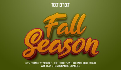 Fall Season 3d editable text effect style