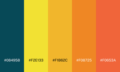 Vector color set palette of various colors