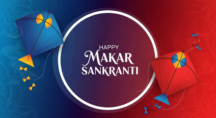 happy makar sankranti indian festival banner design