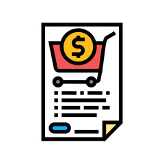 purchase orders color icon vector illustration