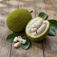 Marang fruits on a wooden table