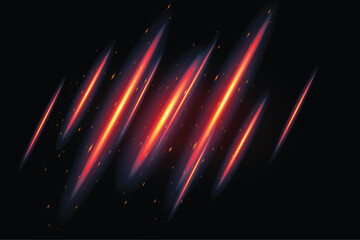 Golden transparent light lens flares streaks