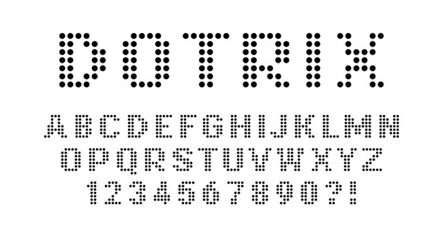 Pixel font. Dot alphabet for game logo digital design, grid and pixel art typography vector set. Retro letter and numbers, modern type for arcade style or creative poster. 8bit graphic, techno sign