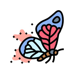 butterfly pollen dust on wings color icon vector illustration