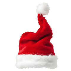 Festive santa hat isolated on transparent background for christmas isolated on transparent background 