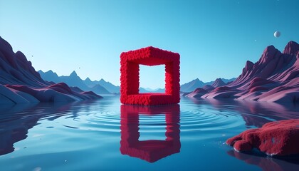 a love cube is on the water level