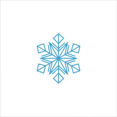 Abstract geometric snowflake icon for winter branding