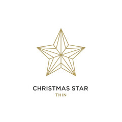 Obraz premium Geometric golden christmas star emblem for holiday branding