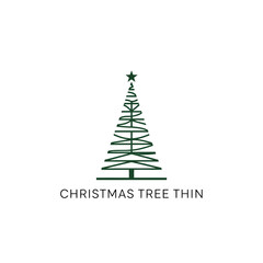 Obraz premium Minimalist wireframe christmas tree with star ornament