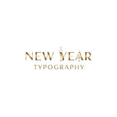 Fototapeta premium Elegant new year typography graphic with subtle festive elements