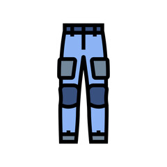 water repellent pants color icon vector illustration
