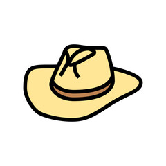 cowboy hat color icon vector illustration