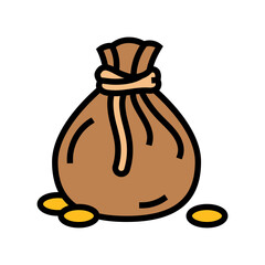 bag of gold color icon vector illustration