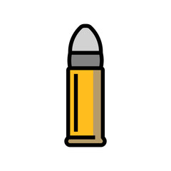 bullet and shell casing color icon vector illustration