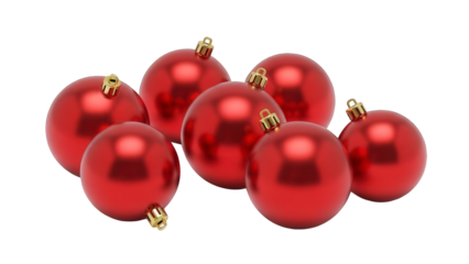 Red balls set isolated on white 