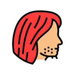 woman facial hair growth color icon vector illustration