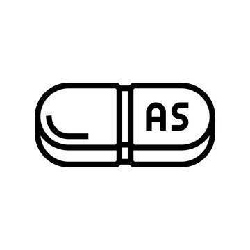 steroid pill capsule line icon vector illustration
