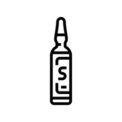 steroid ampoule label line icon vector illustration