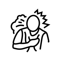 dyspnea line icon vector illustration