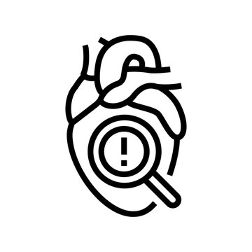 heart health warning line icon vector illustration
