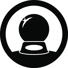 Crystal Ball Mystic Logo Vector