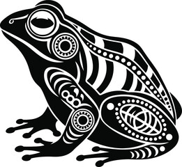 Tribal Frog Decorative Animal Vector