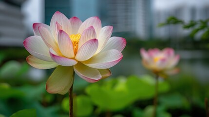 Obraz premium Lotus flower bloom against transparent