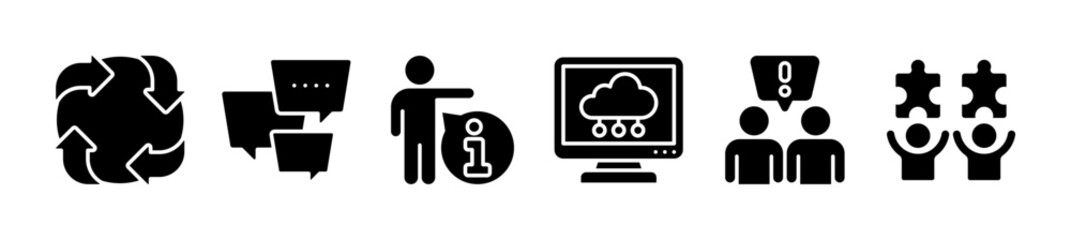 Banner communication concept. Icons and keywordsBanner communication concept. Icons and keywords

