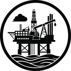 Offshore Oil Rig Platform Illustration