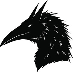 Raven Head Silhouette Vector