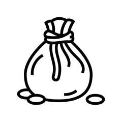 bag of gold line icon vector illustration