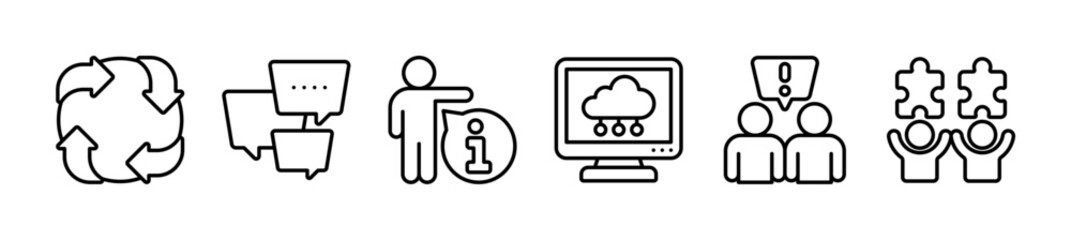 Banner communication concept. Icons and keywordsBanner communication concept. Icons and keywords
