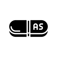 steroid pill capsule glyph icon vector illustration