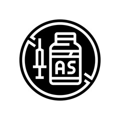 ban on anabolic steroids glyph icon vector illustration