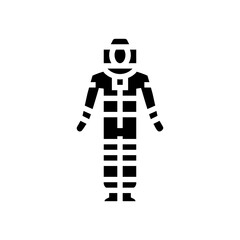 beekeeper protective suit and veil glyph icon vector illustration