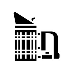bee smoker tool emitting smoke glyph icon vector illustration
