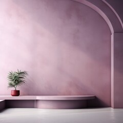 Pastel 3D Podium with Gradient Abstract Backdrop