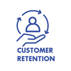 Customer Retention, Loyalty Program, and Client Relationship Line Icon