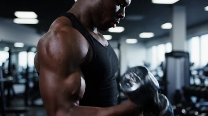 Fitness man training on a balance beam high up in the air, blurred motion with slow motion unrecognizable active man effect fitness