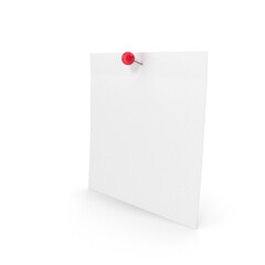 sticky note with red pin