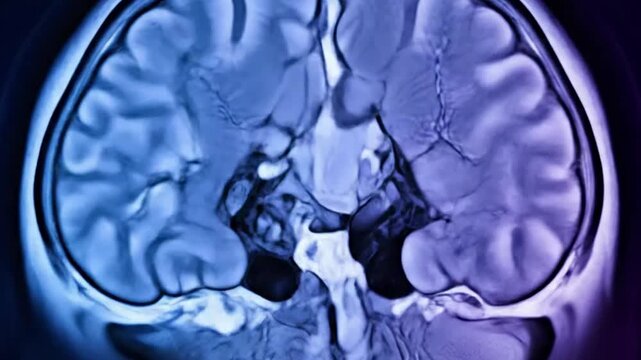 MRI Scan of Brain Volumes at Dawn with voluminous mri scans of the effect medical healthcare style featuring mri scan, medical