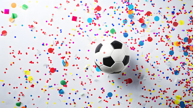 soccer ball on colorful background - Powered by Adobe