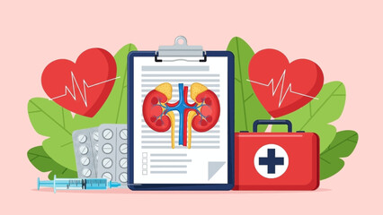 medical background with heart and stethoscope