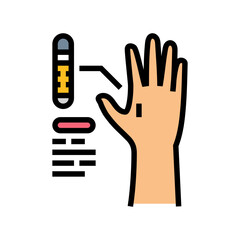 implantable microchip hand color icon vector illustration