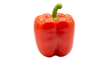 Vibrant red bell pepper whole, isolated on white or transparent background. PNG