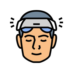 neurostimulation headset color icon vector illustration